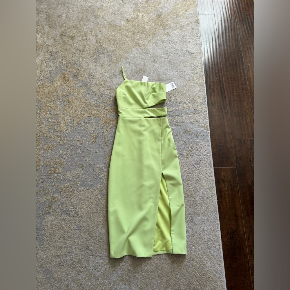 Likely One Shoulder Midi Dress with Cut Out Size 2